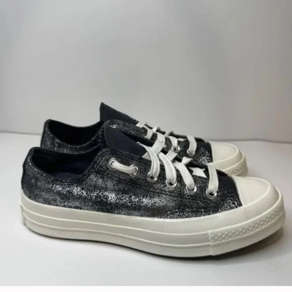 Dark Silver Size 5.5 Converse Chuck 70 Ox Men’s Sneakers Sparkly - Picture 1 of 8